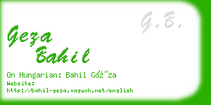 geza bahil business card